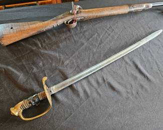 antique military sabre or officer's sword