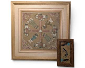 Two Framed Navajo Sand Paintings