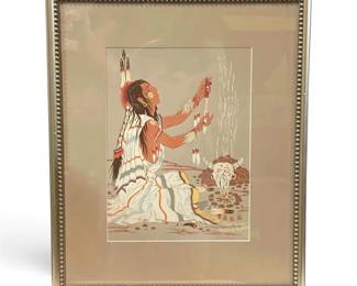 Woody Crumbos Peace Pipe Prayer Serigraph