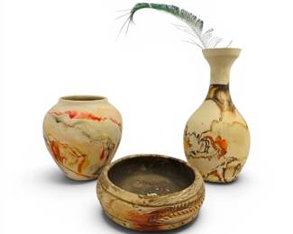 Nemadji Pottery Vases  Comanche Pottery 8 Dish