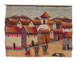 Peruvian Folk Art Wall Hanging 38 x 29.5 