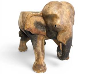 Large Wooden Elephant Plant Stand