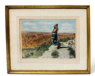 HandColored Photograph of Chief Sky Eagle