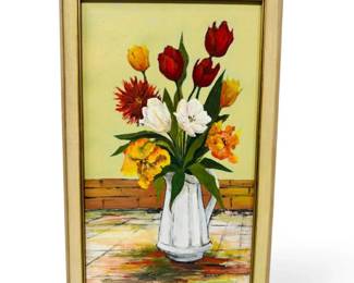Framed Floral Still Life Painting
