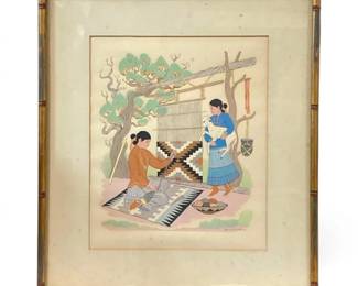 Harrison Begays Navajo Weavers Silkscreen Print