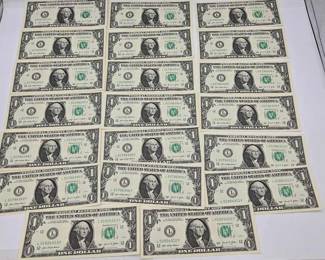 1500  US 2021 $1 Dollar Bills