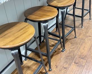 Beautiful Metal and Wood Barstools 