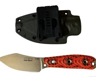 Busse Combat 406 Anorexic Hog Fixed Blade Knife with Kydex Sheath INFI Steel Orange Black G10 Handle