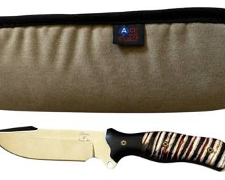 Busse Custom Shop Tank Buster 6 INFI Steel Fixed Blade Knife with 2pt5 in Sharpened Swedge in Zippered ACE Case