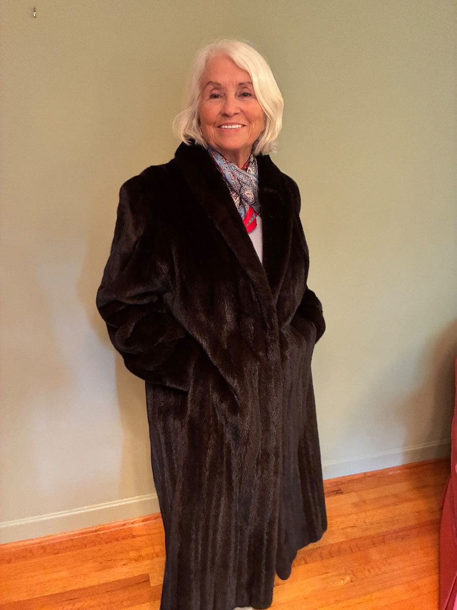 Full length black mink coat