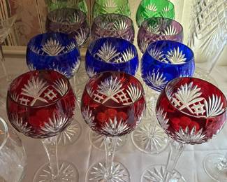 Bohemian crystal wine glasses