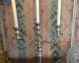 Pair of sterling candleabra