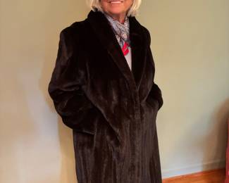 Full length black mink coat