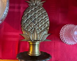 Brass pineapple candle holders