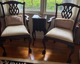 Pair of Chippendale style chairs