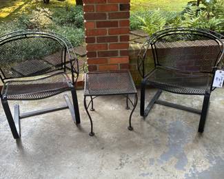 Pair of wrought iron chairs