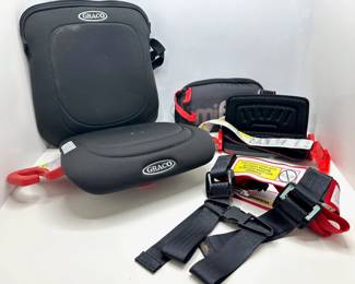 Child Safety Seats: Graco & Mifold For Car Travel & Kids Fly Safe Straps For Airplane Lot #: 117