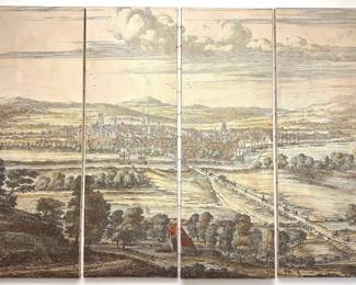 Lillian August Set 4 Scenic Panels Printed Canvas From Amy Aidinis Hirsch Interior Design Lot #: 12