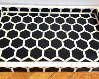 Bone Inlay Honeycomb Pattern Tray Lot #: 73