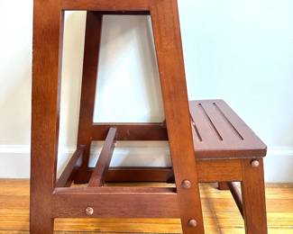  Folding Wood Step Stool, Step Folds In For Smaller Footprint Lot #: 60