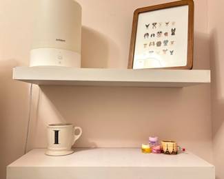 2 White Floating Shelves Lot #: 63