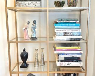 Ikea Vittsjo Gold Tone Bookcase With Glass Shelves Lot #: 43