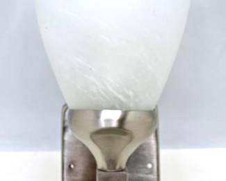 Metal Wall Sconce Light With Frosted Glass Shade Lot #: 83