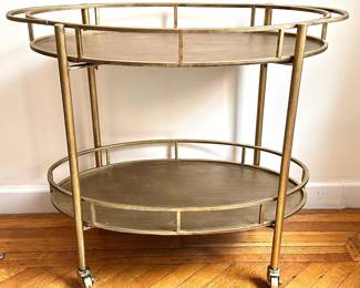 Metal 2-Tier Bar Cart On Wheels Lot #: 16