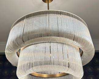 West Elm Acrylic Waterfall Chandelier Lot #: 45