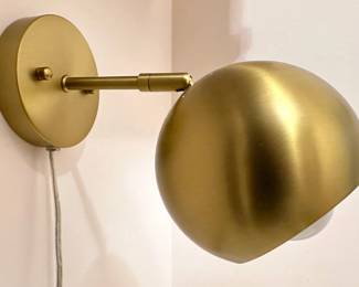 Gold Tone Metal Wall Mounted Light With Adjustable Head Lot #: 84