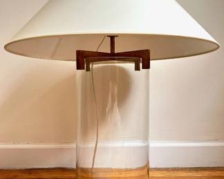 Visual Comfort Glass Brooks Table Lamp With Canvas Shade Lot #: 46