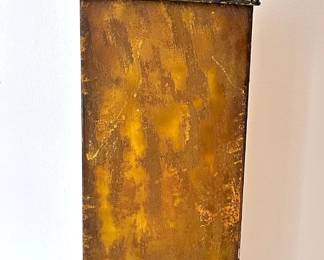Vintage Large Wood & Glass Hurricane Candle Holder Lot #: 77