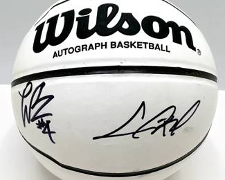 Marvin Bagley III & Unidentified Player Autographed Small Wilson Basketball From NBA Headquarters Lot #: 120