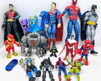 Over 12 Superhero Action Figures Lot #: 86