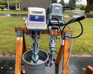 1976 Evinrude 6hp, 2 stroke outboard, pull start, long shaft with conversion to short shaft no issues—- next motor 1986 Evinrude 25 hp, 2 stroke outboard electric start short shaft runs no issues