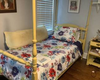 Twin bed and side table