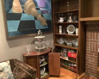 Crystal bowls ,oil on canvas , side tables