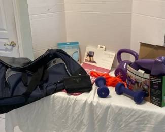 Exercise Stuff And Duffel Bag