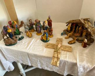 Two Nativity Scenes And A Cross
