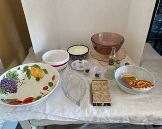 Bohemian Glass Finger Bowls And Mixed Glassware