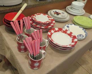 Ten Strawberry Street red gingham dishes