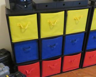 Cubby with baskets - primary colors. Great for back to school!