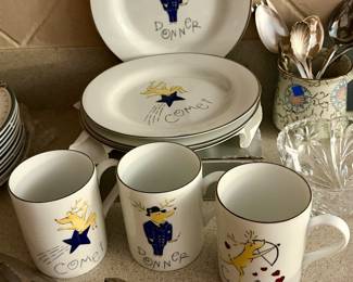 Pottery Barn Reindeer set (one mug missing)