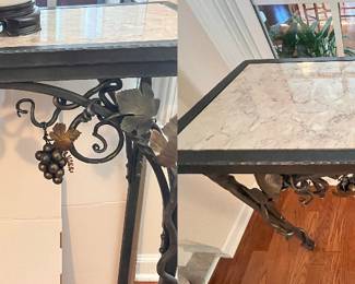 Don Buker, Hand-forged Wrought Iron Table with South African Marble Top