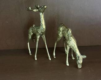 061 pairofbrassdeerfigurines