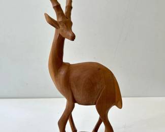 264 handcarvedwoodenantelopefigurine