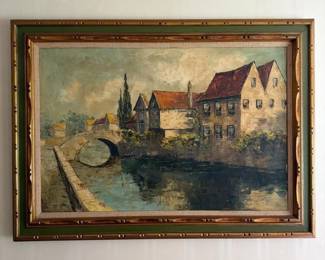 002 largesignedlandscapeoilpainting44x