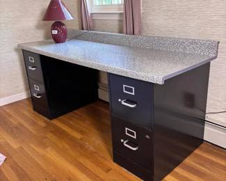 204 speckledlaminateofficedeskwithfile