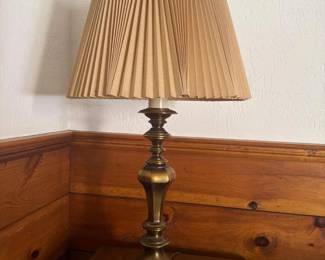 208 brasstablelampwithpleatedshade