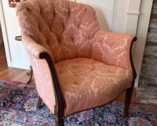 216 tufteddamaskupholsteredarmchair